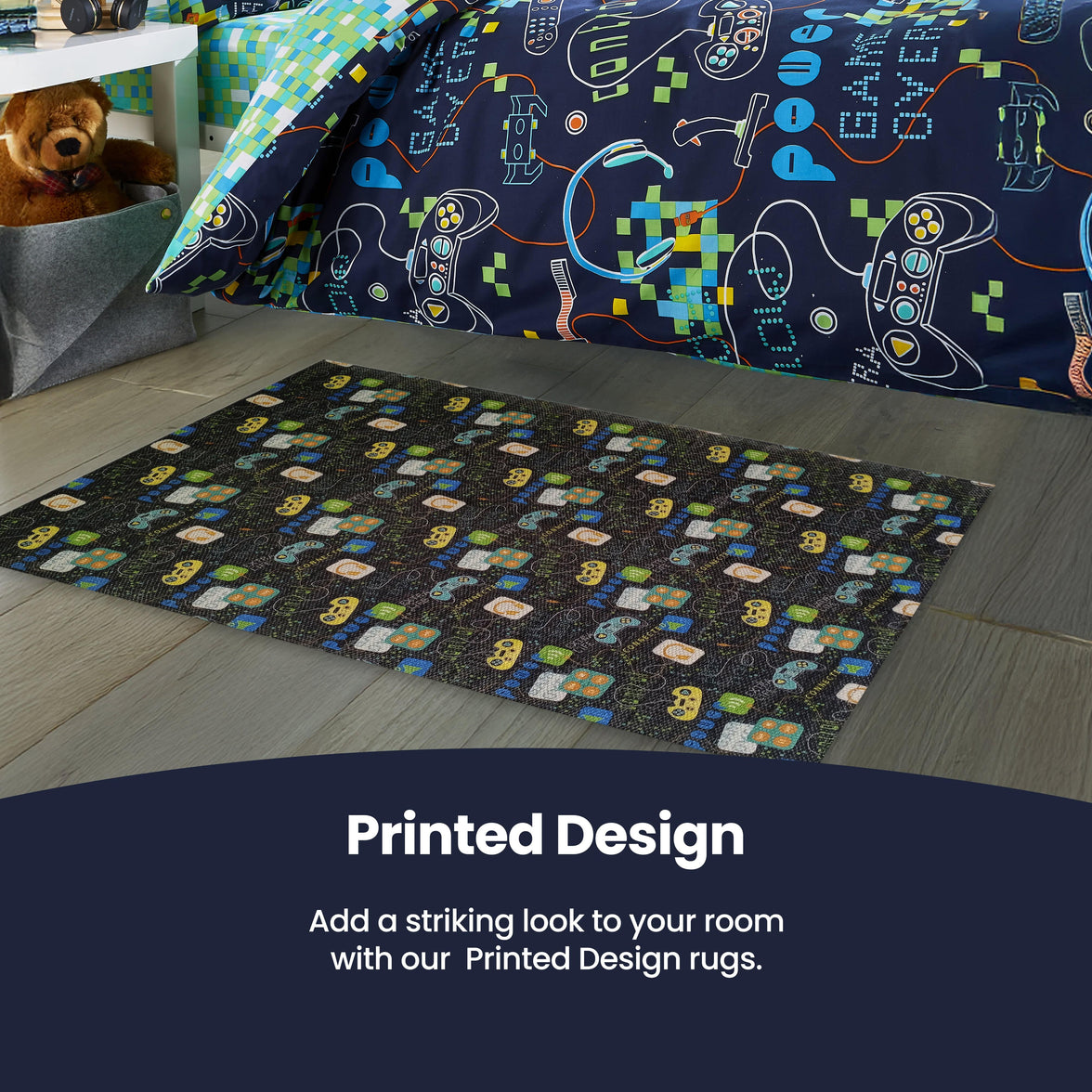 Gamer Printed Rug Modern Non-Slip Soft Durable Floor Rug for Living Room Bedroom Hallway & Office by OLIVIA ROCCO 60 x 90 CM / GAMER Rugs