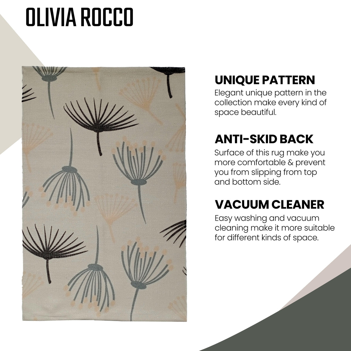 Printed Rug Nina Design Modern Non-Slip Soft Durable Floor Rug for Living Room Bedroom Office by OLIVIA ROCCO Rugs