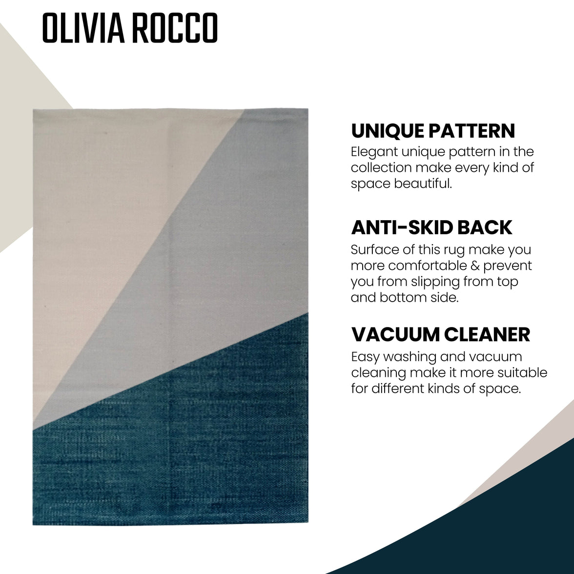 Printed Rug Oslo Design Modern Non-Slip Soft Durable Floor Rug for Living Room Bedroom Office by OLIVIA ROCCO Rugs