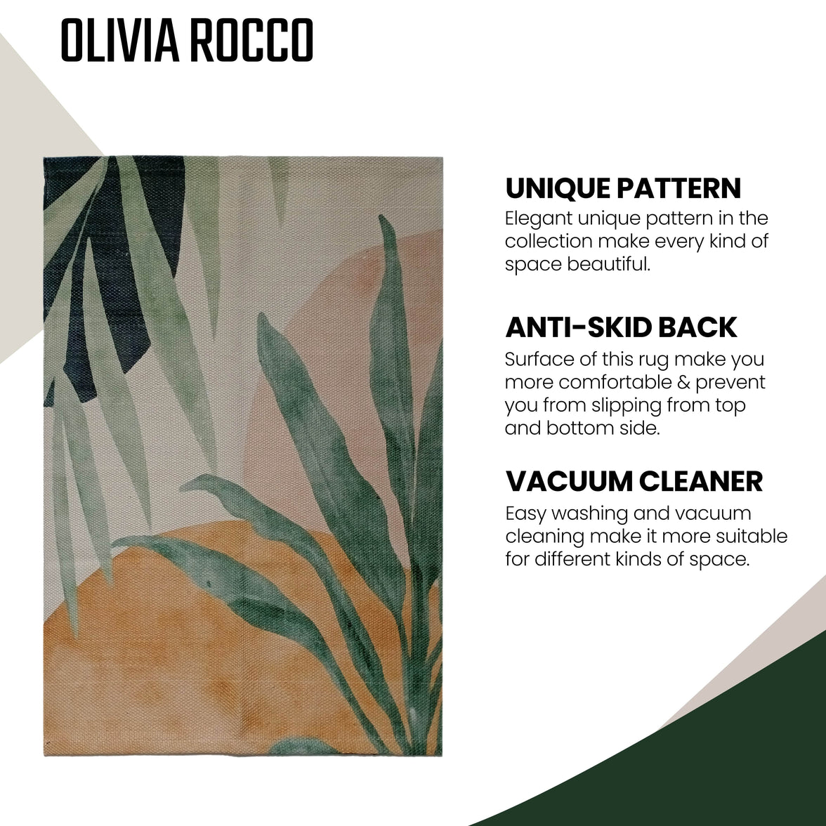 Printed Rug Sabine Design Modern Non-Slip Soft Durable Floor Rug for Living Room Bedroom Office by OLIVIA ROCCO Rugs
