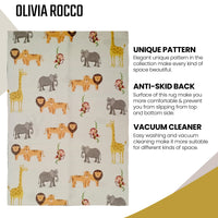 Animal Printed Rug Safari Modern Non-Slip Soft Durable Floor Rug for Living Room Bedroom Hallway & Office by OLIVIA ROCCO 60 x 90 CM / SAFARI Rugs