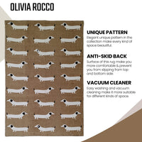 Animal Printed Rug Sausage Dog Modern Non-Slip Soft Durable Floor Rug for Living Room Bedroom Hallway & Office by OLIVIA ROCCO 60 x 90 CM / SAUSAGE DOG Rugs