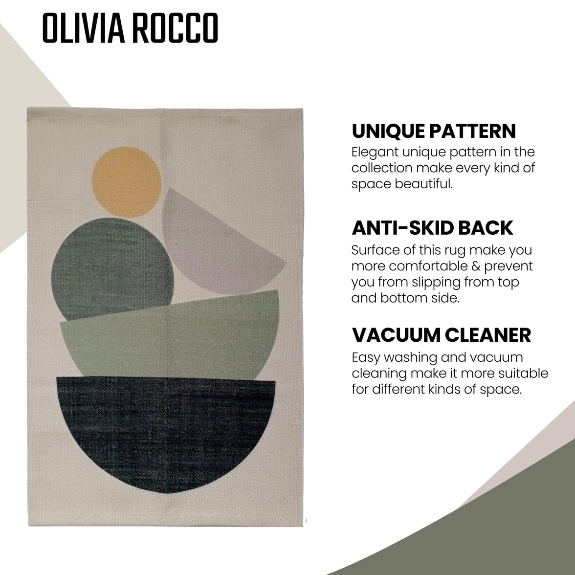Printed Rug Tokyo Design Modern Non-Slip Soft Durable Floor Rug for Living Room Bedroom Office by OLIVIA ROCCO Rugs