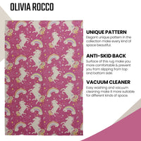 Animal Printed Rug Unicorn Modern Non-Slip Soft Durable Floor Rug for Living Room Bedroom Hallway & Office by OLIVIA ROCCO 60 x 90 CM / UNICORN Rugs