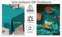 Waterproof Stain Resistant Rectangular Polyester Tablecloth Picnic Mat 145x200cm for Kitchen Dining Indoor Outdoor by OLIVIA ROCCO Table Cloth