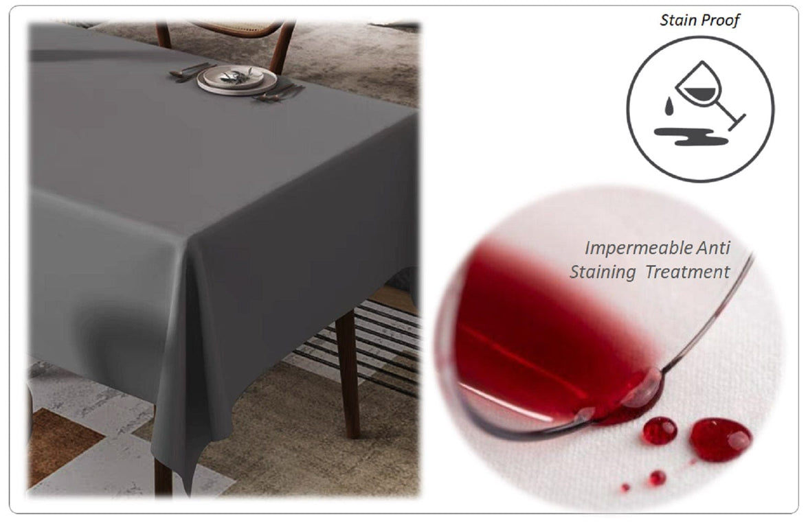 Waterproof Stain Resistant Rectangular Polyester Tablecloth Picnic Mat 145x200cm for Kitchen Dining Indoor Outdoor by OLIVIA ROCCO Table Cloth