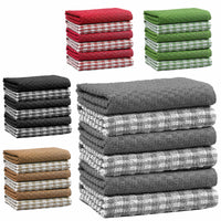 Ascot Check Terry Tea Towels 100% Cotton for Kitchen Super Absorbent Dish Cloths Soft Durable by OLIVIA ROCCO 6 PACK / BLACK Tea Towel