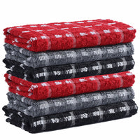 Mono Check Tea Towels 100% Soft Cotton Kitchen Dish Bar Towel Super Absorbent Quick Drying Cloths by Olivia Rocco 6 Pack Tea Towel