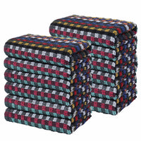 Multi Check Terry Tea Towels 100% Cotton Kitchen Towels Super Absorbent Quick Dry Set Dish Cloths by Olivia Rocco 12 Pack Tea Towel