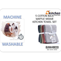 Tea Towel Pack of 20 Waffle Kitchen Tea Towels Cotton Absorbent Long Lasting Catering Bar Dish Towel, Assorted by Olivia Rocco Assorted Tea Towel