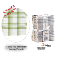 Pack of 5 Super Absorbent Quick Drying Houndstooth Cotton Tea Towels for Kitchen Durable Decorative Dish Towels 45cm x 65cm by OLIVIA ROCCO ASSORTED Tea Towel
