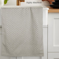 Pack of 5 Large Super Absorbent 100 Percent Cotton Tea Towels Quick Dry Durable Check Pattern Dish Cloths for Kitchen Home and Professional Use by OLIVIA ROCCO Tea Towel