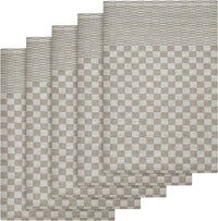 Pack of 5 Large Super Absorbent 100 Percent Cotton Tea Towels Quick Dry Durable Check Pattern Dish Cloths for Kitchen Home and Professional Use by OLIVIA ROCCO Tea Towel