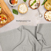Pack of 5 Large Super Absorbent 100 Percent Cotton Tea Towels Quick Dry Durable Check Pattern Dish Cloths for Kitchen Home and Professional Use by OLIVIA ROCCO Tea Towel