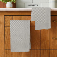 Pack of 5 Large Super Absorbent 100 Percent Cotton Tea Towels Quick Dry Durable Check Pattern Dish Cloths for Kitchen Home and Professional Use by OLIVIA ROCCO Tea Towel