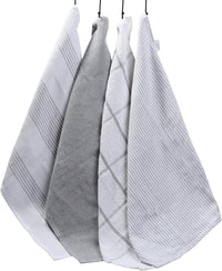 Pack of 4 Green Cotton Tea Towels for Drying Dishes and Cleaning Spills High Absorbency and Durability 65x45 cm by OLIVIA ROCCO SILVER Tea Towel