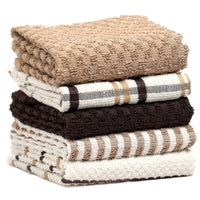 5 Pack Super Absorbent Check Quick Drying Cotton Terry Kitchen Tea Towels Durable Versatile Dish Towels for Home and Professional Use 45cm x 65cm by OLIVIA ROCCO NATURAL Tea Towel