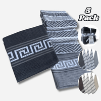 5 Pack Venice Tea Towels Cotton Premium Super Absorbent Quick Drying Soft Kitchen Dish Cloth Set by OLIVIA ROCCO Tea Towel