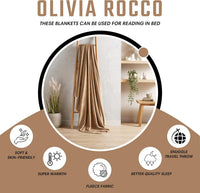 Flannel Ultra Soft Fleece Throw Blanket Super Warm Plush Lightweight All-Season Comfort for Bed Sofa Couch Chair Multiple Sizes and Colors by OLIVIA ROCCO Throw