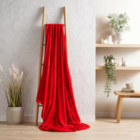 Flannel Ultra Soft Fleece Throw Blanket Super Warm Plush Lightweight All-Season Comfort for Bed Sofa Couch Chair Multiple Sizes and Colors by OLIVIA ROCCO 130 x 150 cm / RED Throw