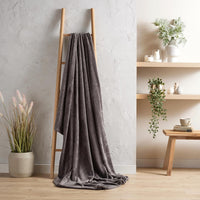 Flannel Ultra Soft Fleece Throw Blanket Super Warm Plush Lightweight All-Season Comfort for Bed Sofa Couch Chair Multiple Sizes and Colors by OLIVIA ROCCO 130 x 150 cm / CHARCOAL Throw