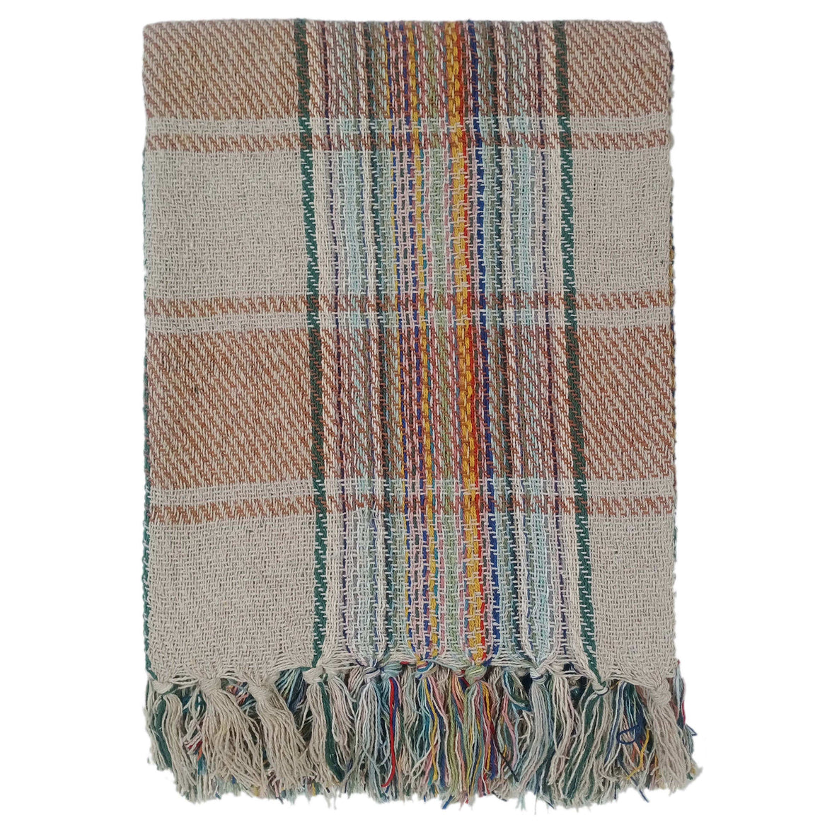 Eco-Friendly Recycled Cotton Picnic Blanket Check Stripe Design Super Soft Cozy Foldable and Packable for Beach Park Camping 130 x 150 cm by OLIVIA ROCCO 130 x 150 cm Throw