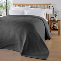 Florian Checked Throw Blanket Grey Bedspread for Sofas Armchairs Sofa Settee Couch Beds & Couches by OLIVIA ROCCO 180 x 250 CM / GREY Throw