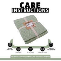 Florian Checked Throw Blanket Sage Green Bedspread for Sofas Armchairs Sofa Settee Couch Beds & Couches by OLIVIA ROCCO 180 x 250 CM / SAGE GREEN Throw