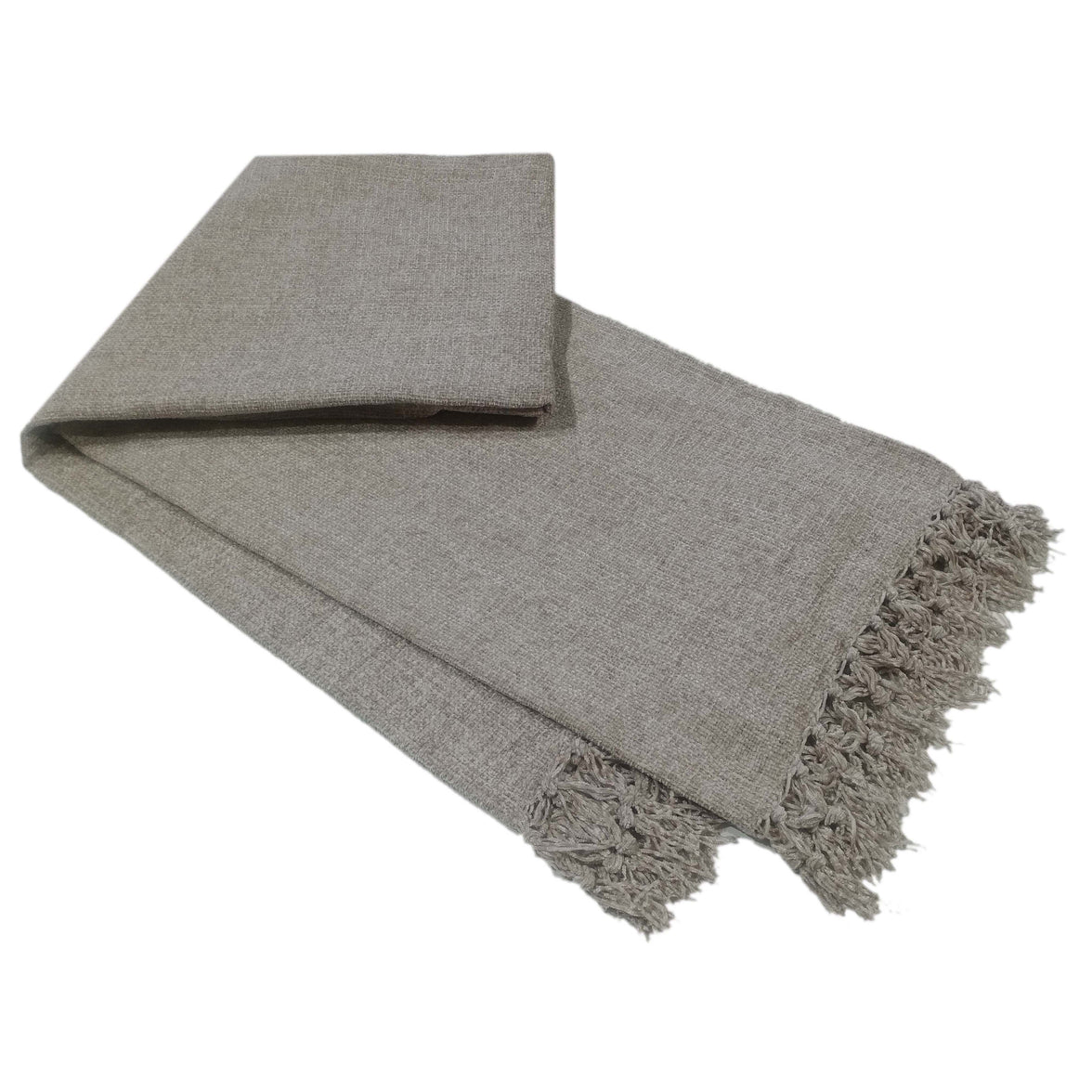 Chenille Tassel Elegant Throw Blanket for Couch Sofa Bed All-Season Soft Luxury by OLIVIA ROCCO SILVER / 130 x 170 cm Throw