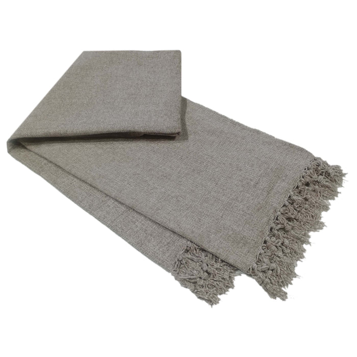 Chenille Tassel Elegant Throw Blanket for Couch Sofa Bed All-Season Soft Luxury by OLIVIA ROCCO SILVER / 130 x 170 cm Throw