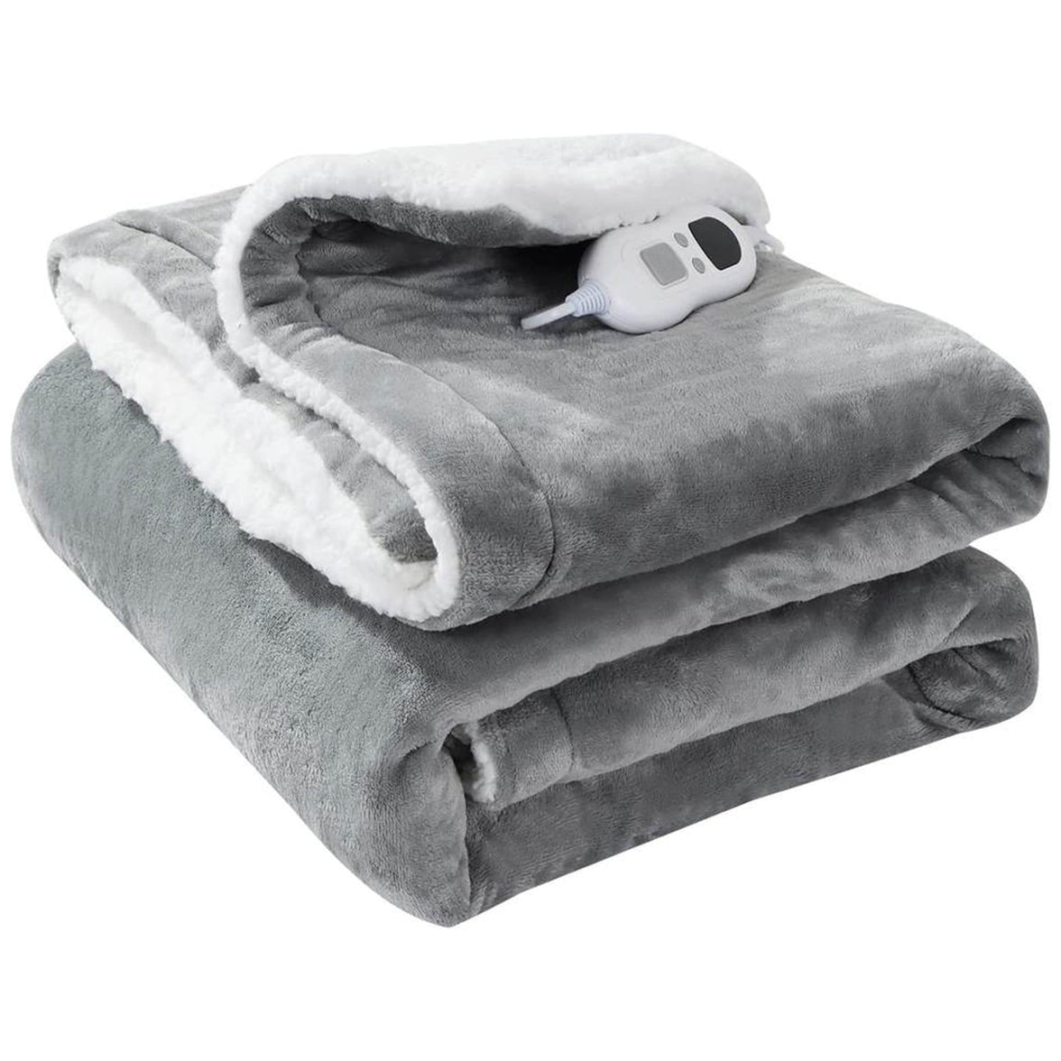 Ultra Soft Double Layer Electric Heated Throw Blanket with Adjustable Heat Settings & Overheat Protection by OLIVIA ROCCO GREY Blanket