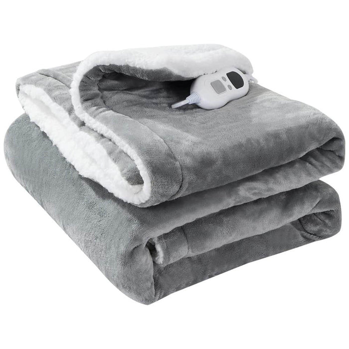 Ultra Soft Double Layer Electric Heated Throw Blanket with Adjustable Heat Settings & Overheat Protection by OLIVIA ROCCO GREY Blanket