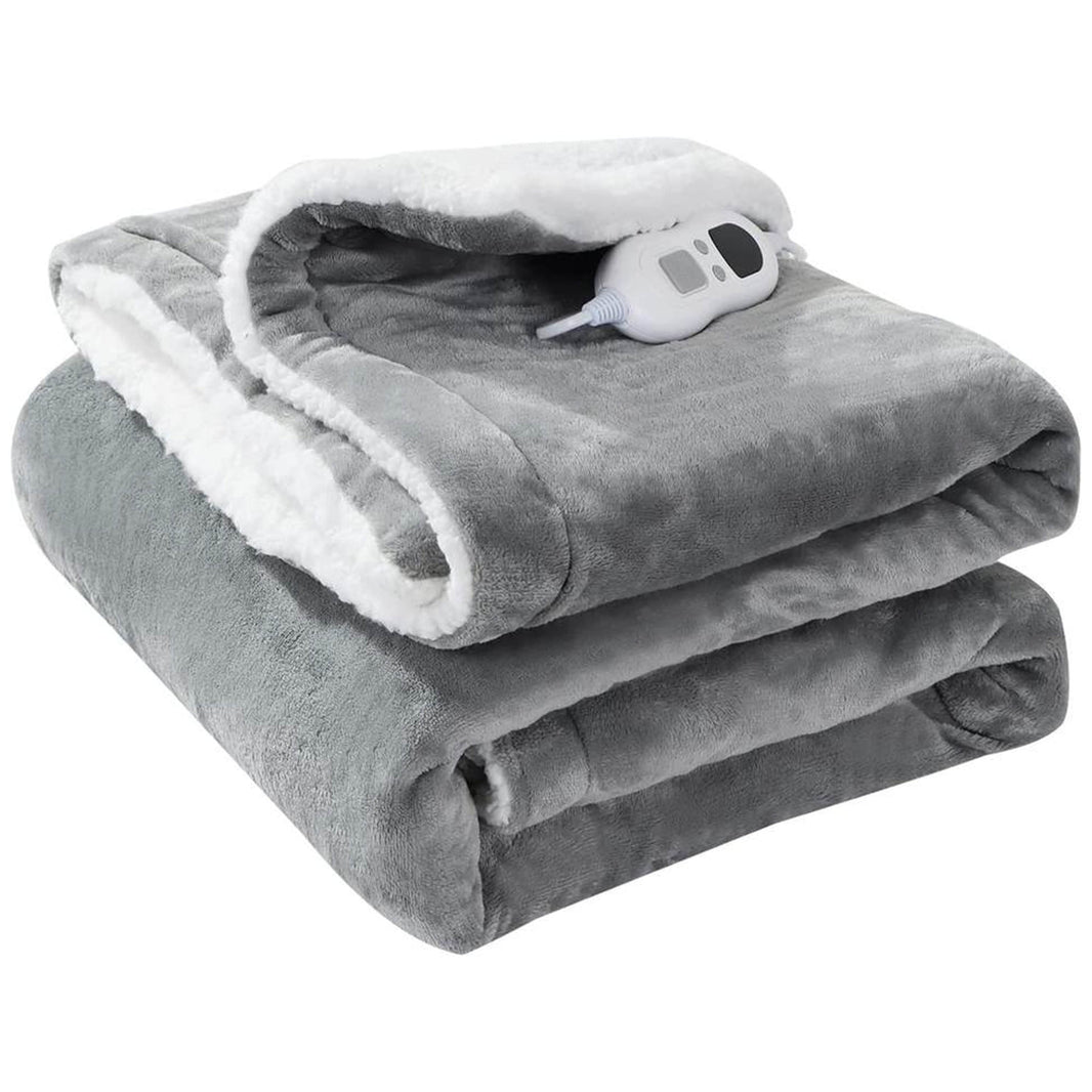 Ultra Soft Double Layer Electric Heated Throw Blanket with Adjustable Heat Settings & Overheat Protection by OLIVIA ROCCO GREY Blanket