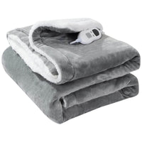 Ultra Soft Double Layer Electric Heated Throw Blanket with Adjustable Heat Settings & Overheat Protection by OLIVIA ROCCO GREY Blanket