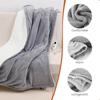 Ultra Soft Double Layer Electric Heated Throw Blanket with Adjustable Heat Settings & Overheat Protection by OLIVIA ROCCO GREY Blanket