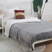 Ultra Soft Double Layer Electric Heated Throw Blanket with Adjustable Heat Settings & Overheat Protection by OLIVIA ROCCO GREY Blanket