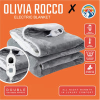 Ultra Soft Double Layer Electric Heated Throw Blanket with Adjustable Heat Settings & Overheat Protection by OLIVIA ROCCO GREY Blanket
