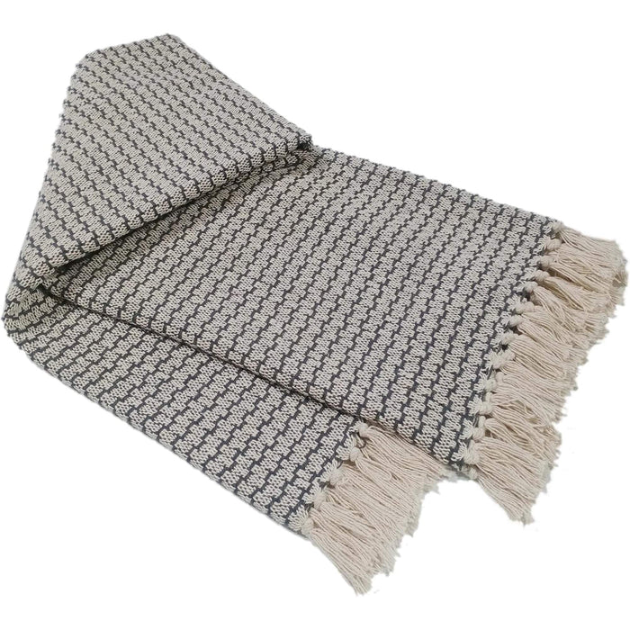 Marrakesh Eco-Friendly Super Soft Cotton Throws Lightweight Sustainable Recycled Cotton for Sofa Bed Chair Calming Colours By OLIVIA ROCCO Marrakesh Charcoal / 127 x 152 cm Throw