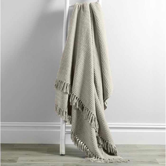 Marrakesh Eco-Friendly Super Soft Cotton Throws Lightweight Sustainable Recycled Cotton for Sofa Bed Chair Calming Colours By OLIVIA ROCCO Natural / 127 x 152 cm Throw