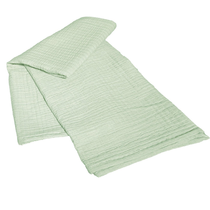 Hilton Throw Blanket Reversible Quilted Design Lightweight Super Soft Warm 100% Cotton Easy Care Sofa Couch Chair & Bed Overthrow by Olivia Rocco Sage Green Throws