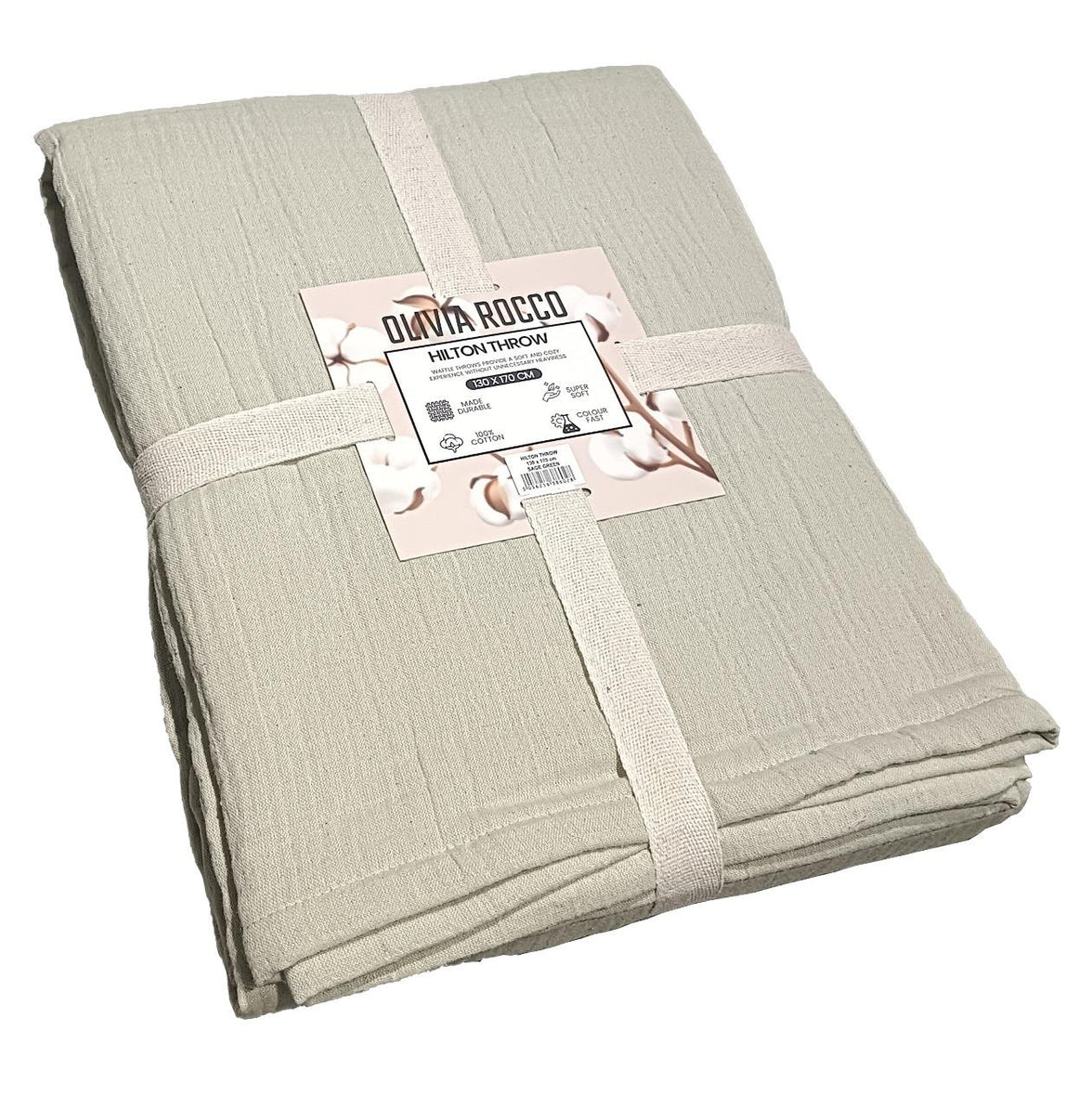 Hilton Throw Blanket Reversible Quilted Design Lightweight Super Soft Warm 100% Cotton Easy Care Sofa Couch Chair & Bed Overthrow by Olivia Rocco Throws