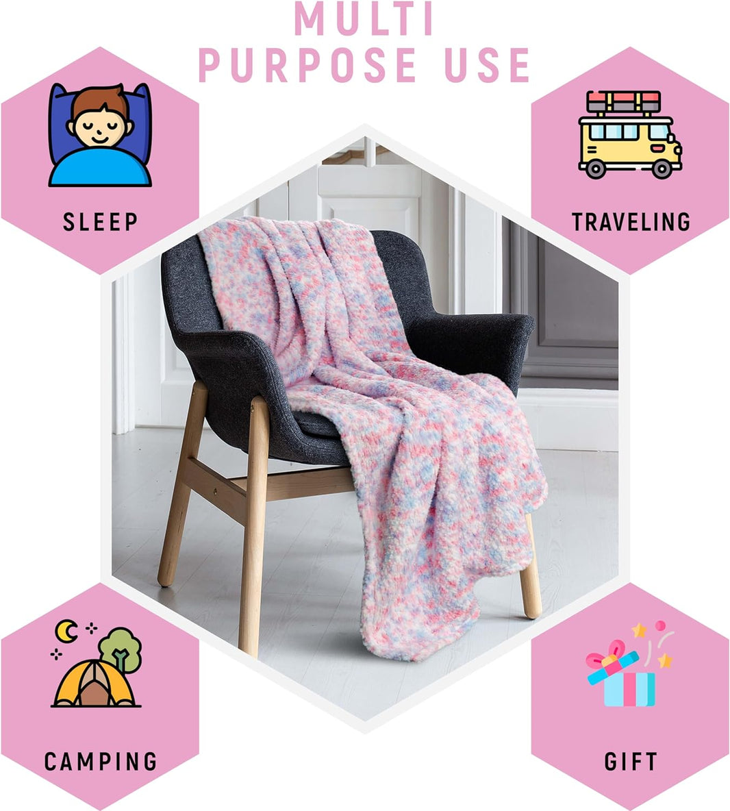 Colourful Super Soft Kids Rainbow Blanket Large Thick Teddy Fleece Throw for Snuggling and Home Decor Ideal Gift for Birthdays and Holidays 130 x 180 cm by OLIVIA ROCCO RAINBOW Throw