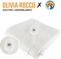 Ultra Soft Electric Heated Underblanket with with Adjustable Heat Settings & Overheat Protection in Single Double King Sizes by OLIVIA ROCCO Throw