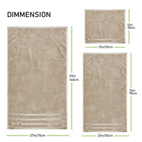 Belmont Viscose Stripe Beige Towels 100% Cotton Hotel Quality Super Absorbent 10 Piece Bale Set, 4 Hand Towel & 12 Face Cloths by OLIVIA ROCCO Towels
