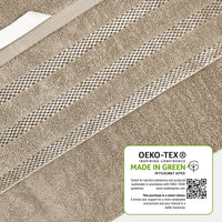 Belmont Viscose Stripe Beige Towels 100% Cotton Hotel Quality Super Absorbent 10 Piece Bale Set, 4 Hand Towel & 12 Face Cloths by OLIVIA ROCCO Towels