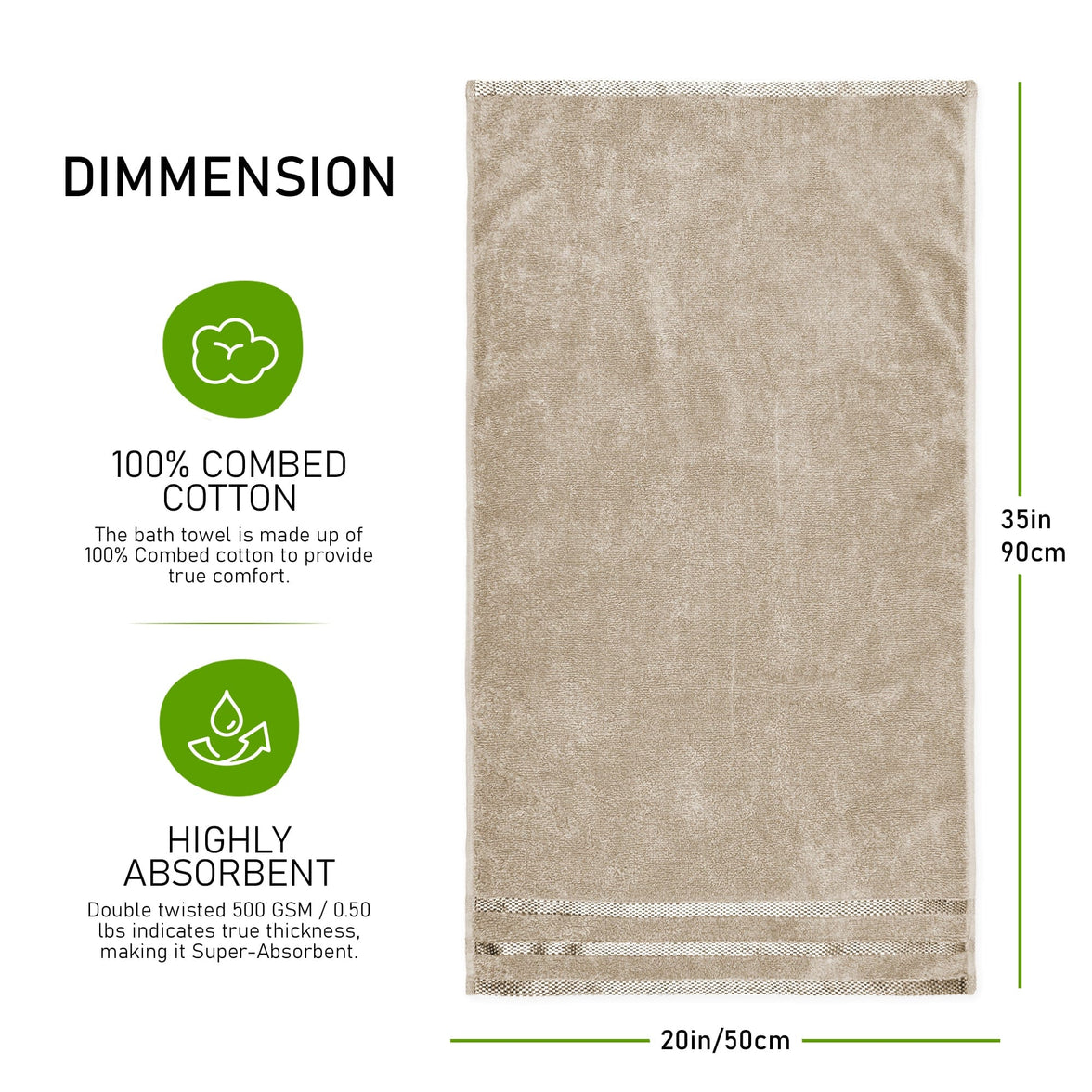 Belmont Viscose Stripe Beige Towels 100% Cotton Hotel Quality Super Absorbent 10 Piece Bale Set, 4 Hand Towel & 12 Face Cloths by OLIVIA ROCCO Towels