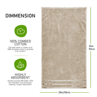Belmont Viscose Stripe Beige Towels 100% Cotton Hotel Quality Super Absorbent 10 Piece Bale Set, 4 Hand Towel & 12 Face Cloths by OLIVIA ROCCO Towels