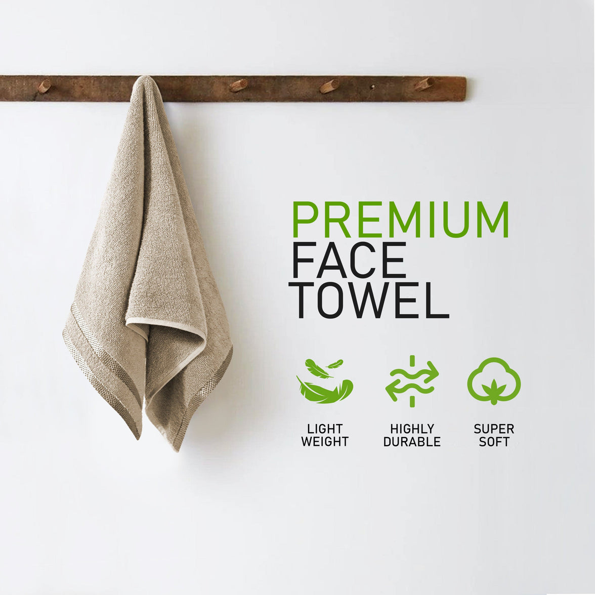 Belmont Viscose Stripe Beige Towels 100% Cotton Hotel Quality Super Absorbent 10 Piece Bale Set, 4 Hand Towel & 12 Face Cloths by OLIVIA ROCCO Towels