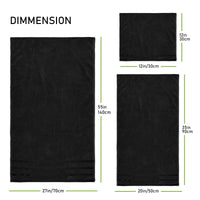 Belmont Viscose Stripe Black Towels 100% Cotton Hotel Quality Super Absorbent 10 Piece Bale Set, 4 Hand Towel & 12 Face Cloths by OLIVIA ROCCO Towels