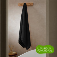 Belmont Viscose Stripe Black Towels 100% Cotton Hotel Quality Super Absorbent 10 Piece Bale Set, 4 Hand Towel & 12 Face Cloths by OLIVIA ROCCO Towels